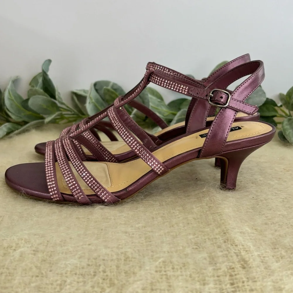 Alex Marie Liaa purple T strap formal bells women 7 M rhinestone Dusty Marsha - Picture 3 of 8